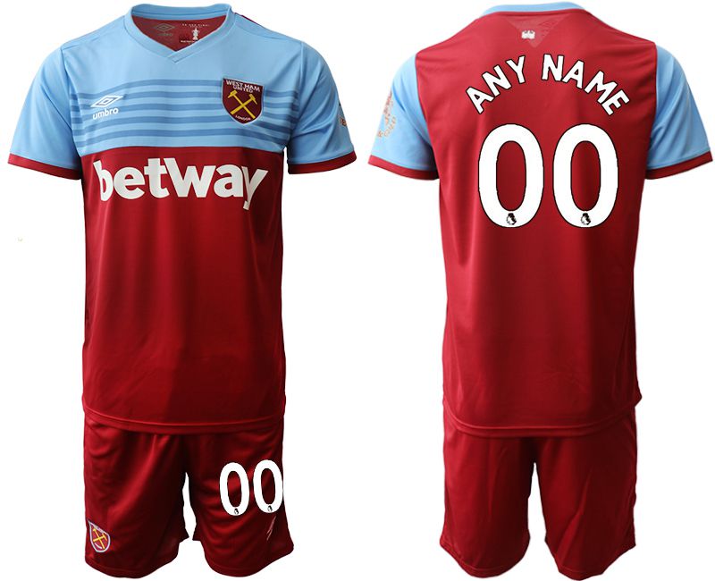 Men 2019-2020 club West Ham United home customized red Soccer Jerseys